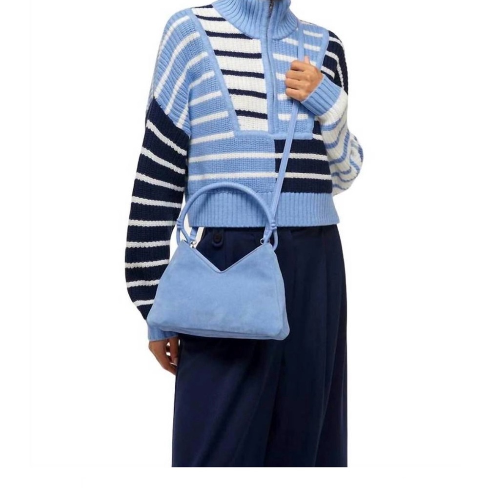 STAUD Valerie Hydrangea Blue Shoulder Bag
